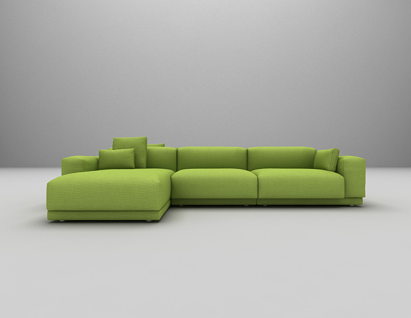 绿色布艺沙发组合模型下载