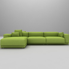 绿色布艺沙发组合3d模型下载