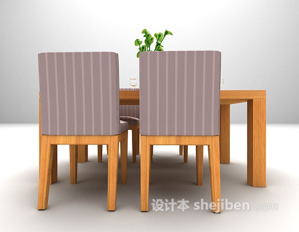 棕色桌椅模型下载