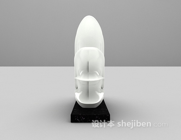 现代风格白色现代雕塑摆件3d模型下载