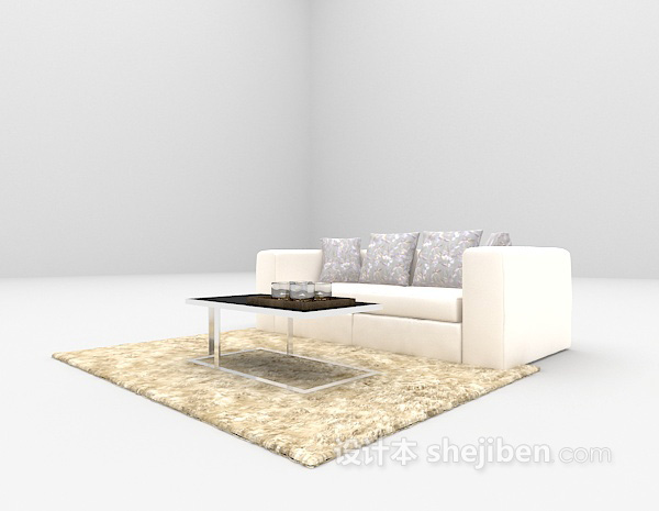 免费浅色沙发3d模型下载