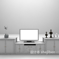 欧式家庭电视柜3d模型下载