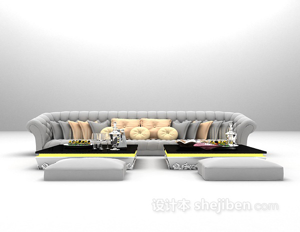 欧式多人沙发3d模型