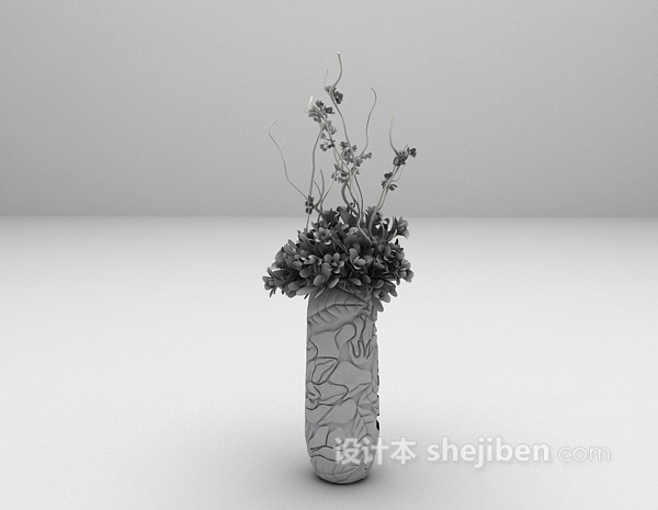 欧式风格花束盆栽3d模型下载