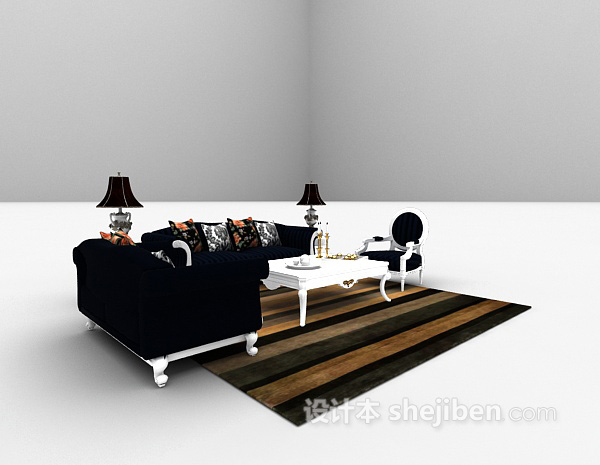 设计本家用组合沙发3d模型下载