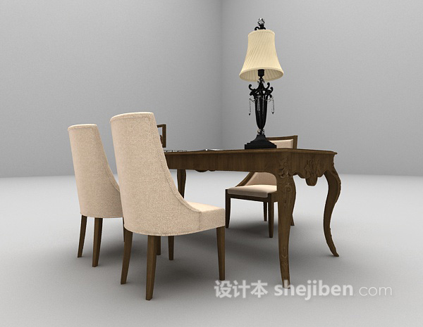 设计本欧式办公桌椅组合3d模型下载