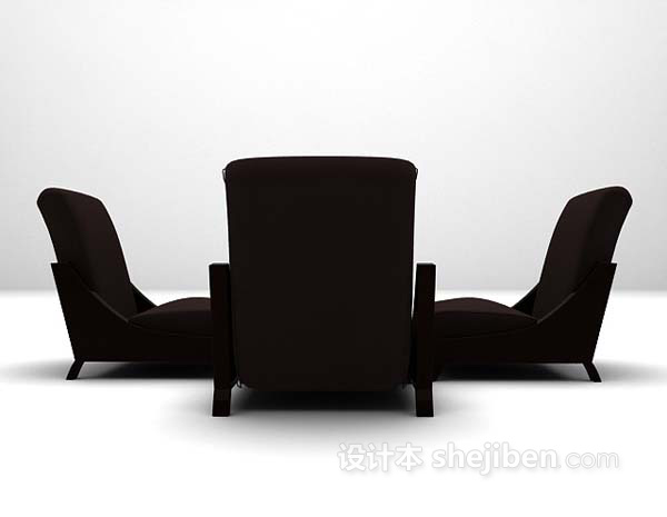 黑色桌椅组合推荐3d模型下载