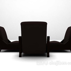 黑色桌椅组合推荐3d模型下载
