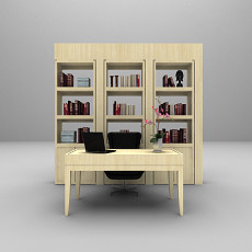 白色书柜3d模型下载