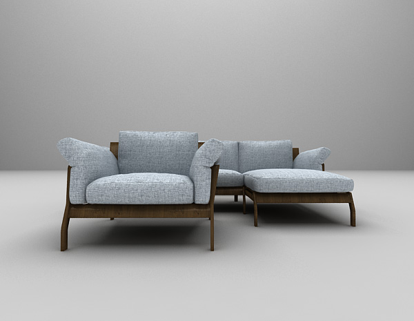 现代白色组合沙发模型下载