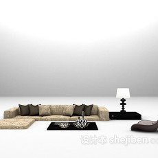 矮沙发组合3d模型下载
