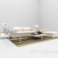 简欧风格组合沙发欣赏3d模型下载
