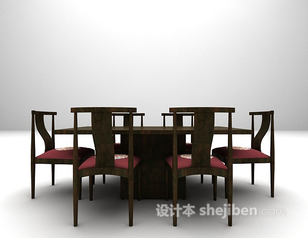 中式桌椅推荐3d模型下载