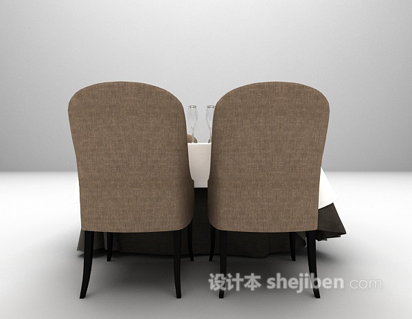欧式餐桌椅3d模型下载