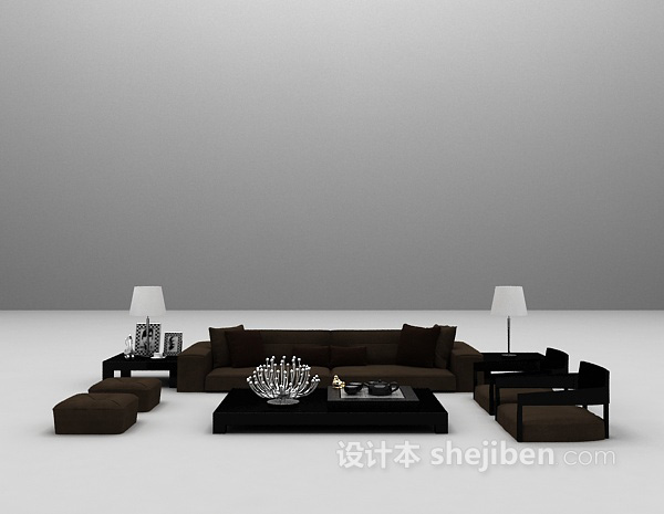 现代风格组合沙发3d模型大全