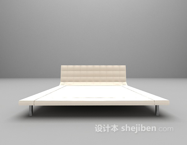 白色床3d模型下载