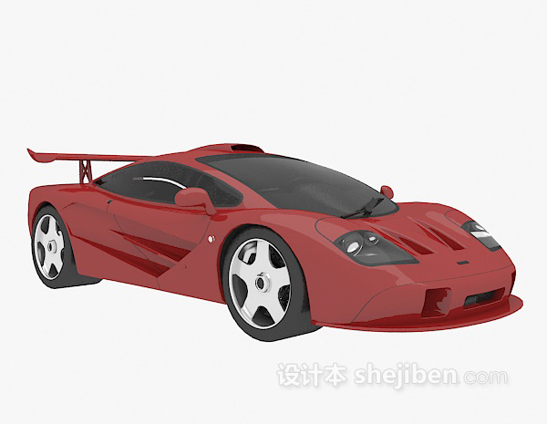 设计本红色跑车汽车3d模型下载