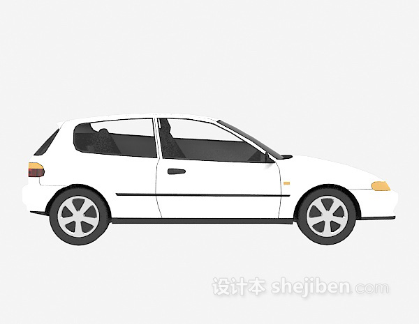 白色小轿车的模型3d下载