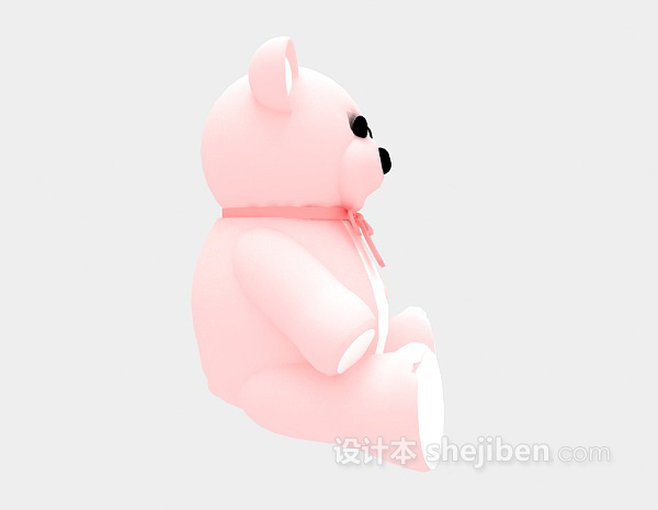 免费粉色娃娃熊3d模型下载