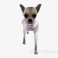 带项圈的狗动物 3d模型下载