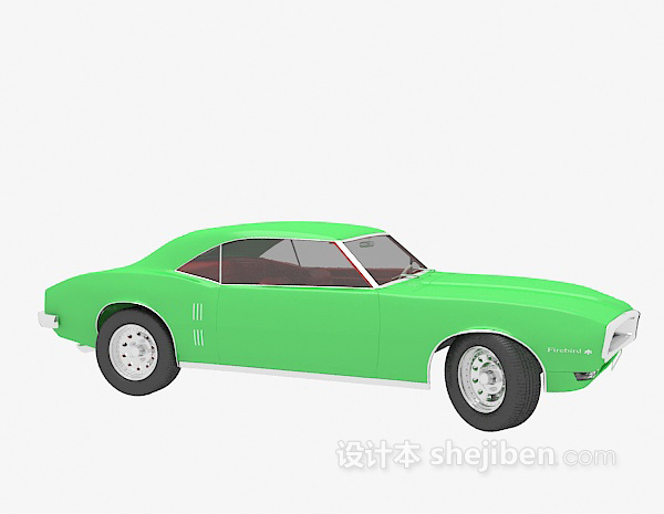 绿色小轿车3d模型下载