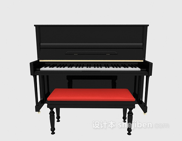 黑色钢琴推荐3d模型下载