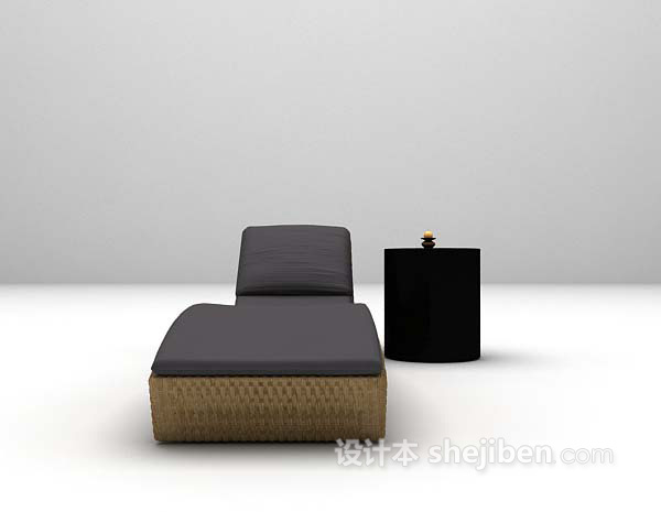 长形休闲椅3d模型下载
