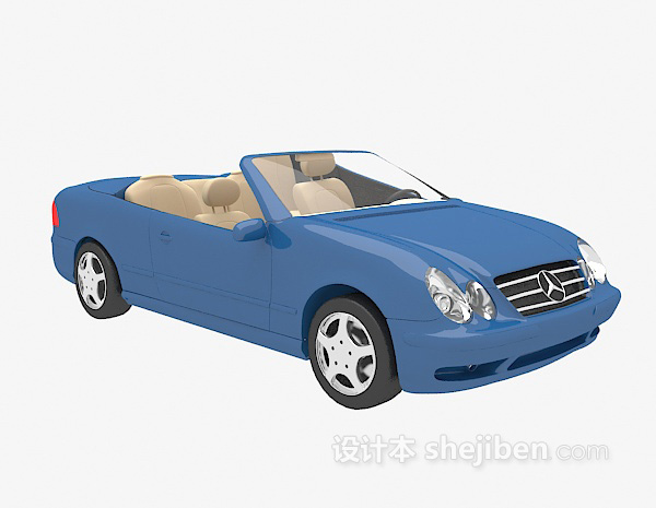 现代风格蓝色跑车3d模型下载