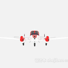 红色条纹直升机3d模型下载