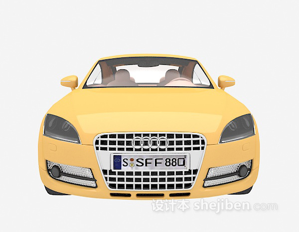 黄色汽车3d模型下载