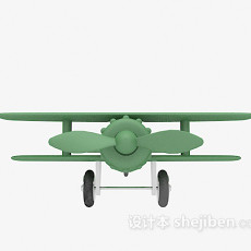 绿色玩具飞机3d模型下载