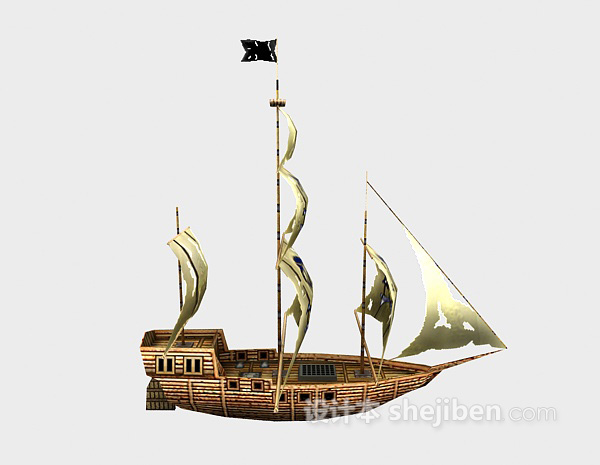 海贼帆船3d模型下载