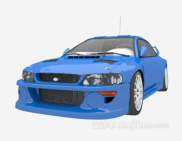 免费蓝色跑车免费3d模型下载
