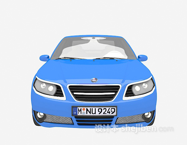 蓝色3d汽车模型下载