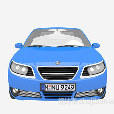 蓝色汽车3d模型下载