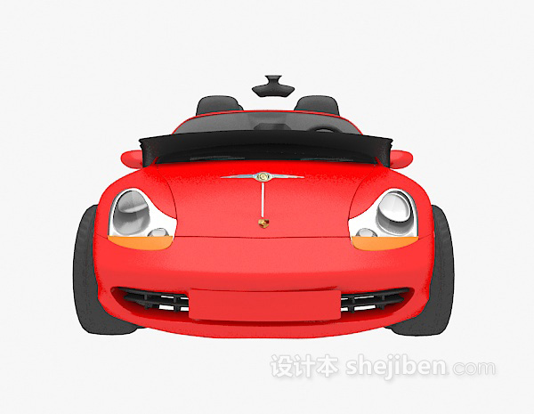 红色跑车3d模型下载