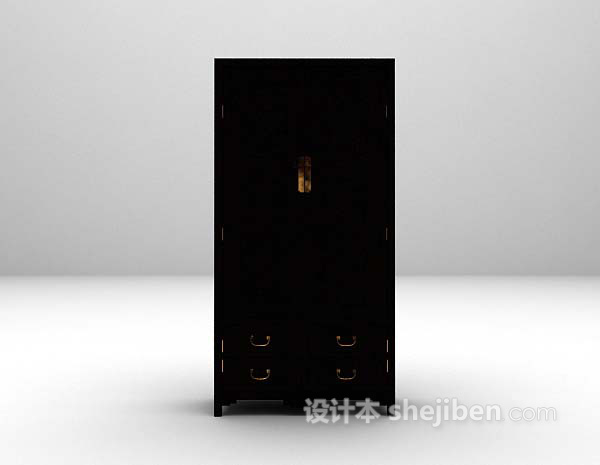 黑色衣柜3d模型推荐