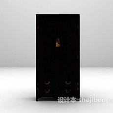 黑色衣柜推荐3d模型下载