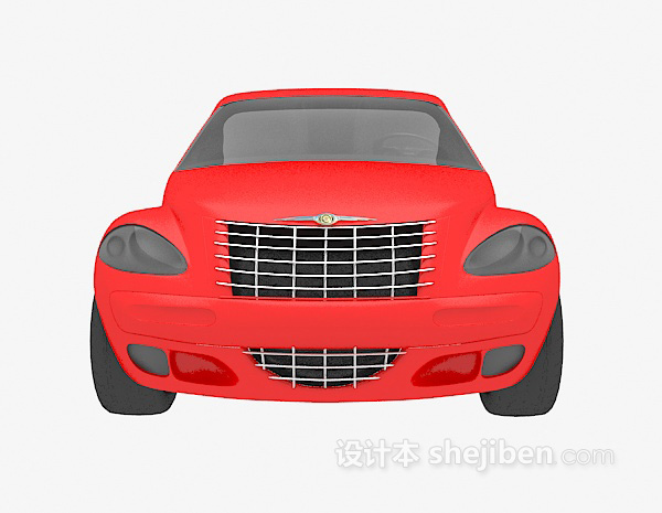 红色私家车3d模型下载