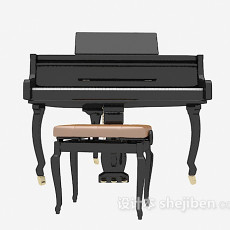黑色钢琴组合3d模型下载