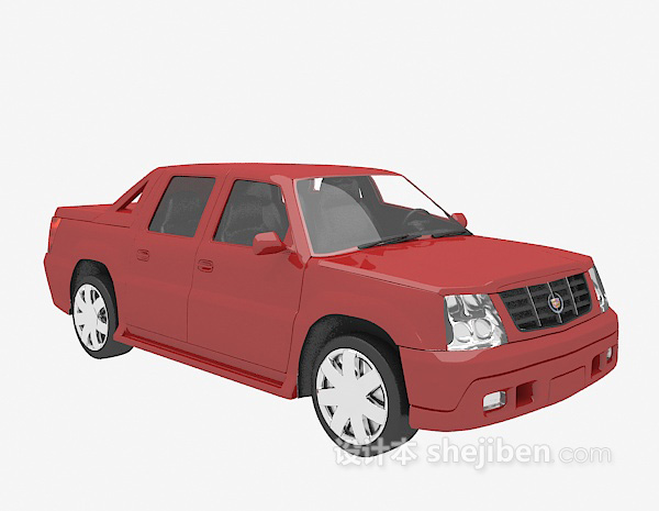 现代风格红色私家车喜3d模型下载