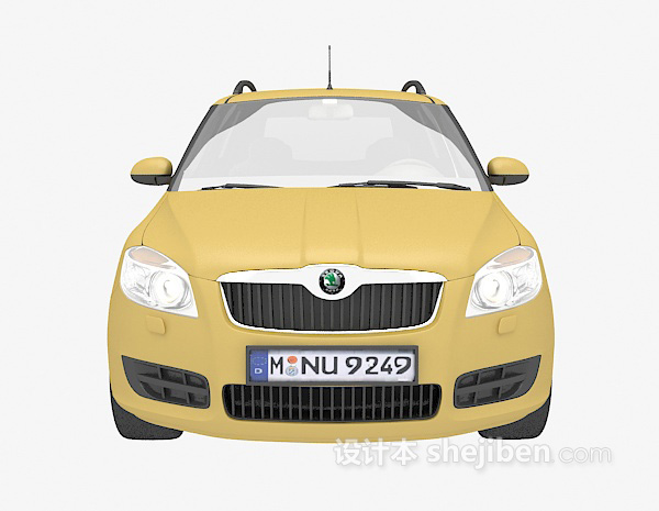黄色3d汽车模型免费下载