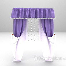 欧式紫色窗帘3d模型下载