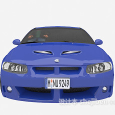蓝色汽车免费3d模型下载