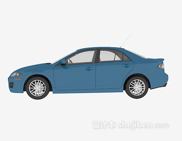 蓝色车辆模型3d模型下载免费