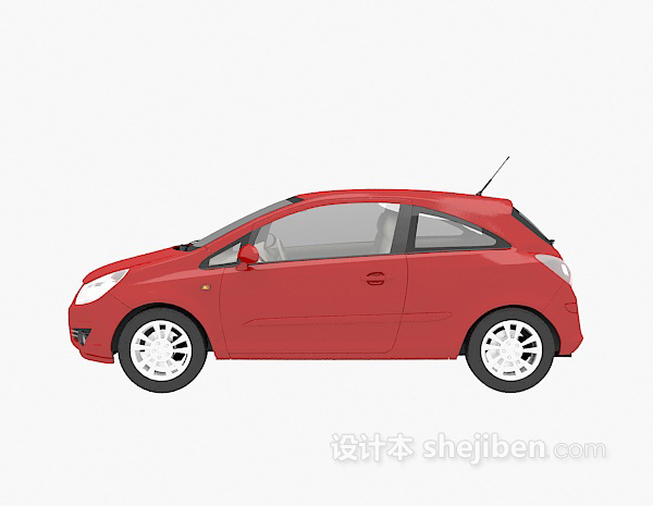 现代风格红色汽车免费3d模型下载