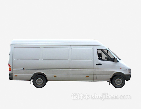 白色面包车 车3d模型下载