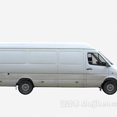 白色面包车 车3d模型下载