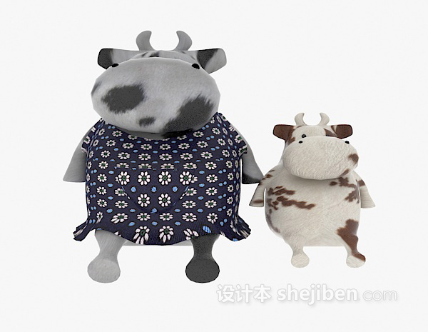 儿童玩具牛模型 3d下载