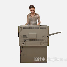 打印机女人3d模型下载